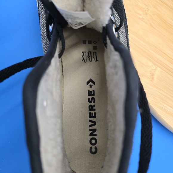 Converse (535360C) Chuck Taylor Elise Hi Sneakers Grey Faux Fur - US Size 9 EUC - Picture 9 of 9